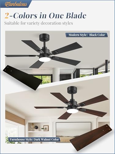 Black 42 Inch Modern Ceiling Fan with Lights & Remote - 2 Pack Variation of THIS listing