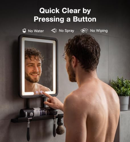 Quick Clear Shower Mirror Fogless for Shaving with Light - Electric