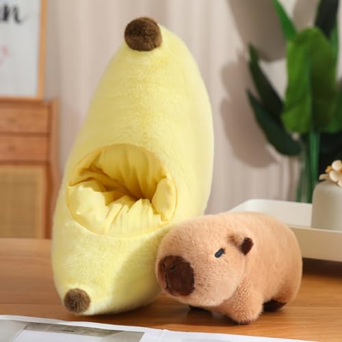 Nohito Cute Banana Capybara Plush - 13.7'' Kawaii Capybara Stuffed Animal Soft Stuffed Banana Food Plushie Pillow Doll