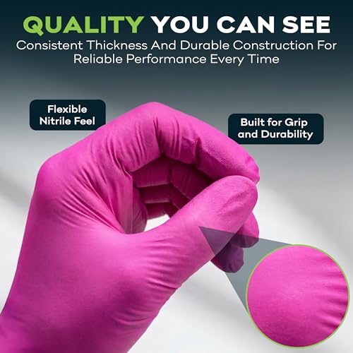 Medium Pink Nitrile Disposable Gloves 3 Mil Medical Exam Powder Free - 1000 Count