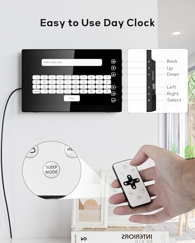 Black Mesqool 10.1-Inch Digital Dementia Clock for Seniors with Calendar & Temp