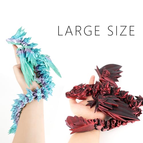 RainbowD ACOCOFE 3D Printed Flying Dragon Sculpture, 18-Inch Articulated Mythical Decor