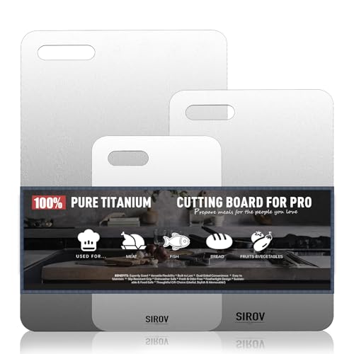 Sirov 3-Piece Titanium Cutting Board Set - 8”, 11.6”, 15” Non-Toxic, Dishwasher Safe Kitchen Chopping Boards