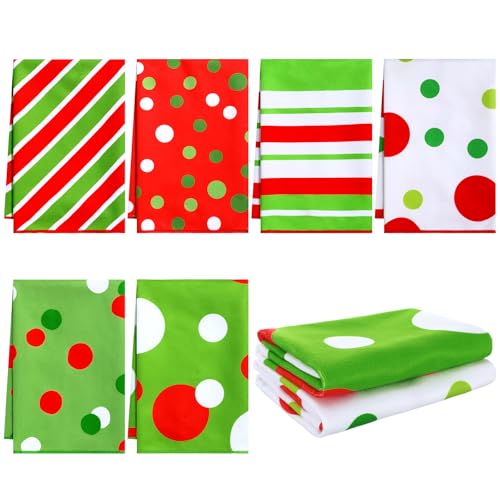 Christmas Hand Towels 6-Pack 23.5x16 in Lime Green Microfiber Kitchen & Bath