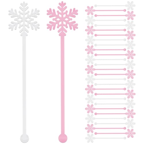 Snowflake Reusable Cocktail & Coffee Stir Sticks - Holiday Party Bar Tools