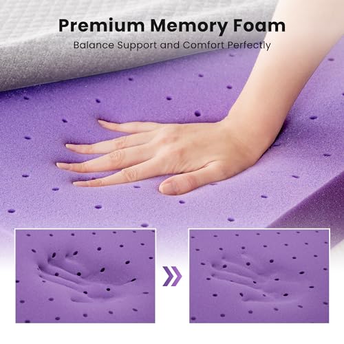 SINWEEK 2 Inch Gel Memory Foam Mattress Topper Twin XL Size/Twin