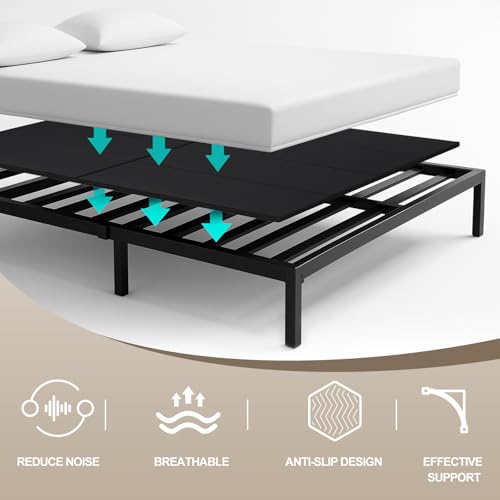 Heavy Duty Bunkie Board Queen Size 60x80 Inch Black - Support Mattress & Bed Frame
