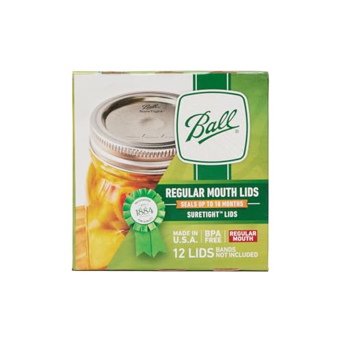 Ball Mason Jar Lids Regular Mouth Pack of 72 for Canning & Food Storage
