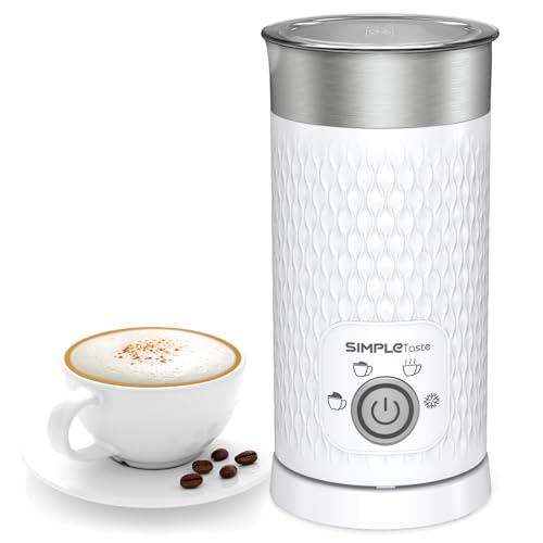 SIMPLETASTE Milk Frother 4-in-1 Electric Steamer - Blizzard White