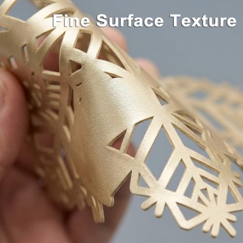 ADRIMER Snowflake Placemats Set of 12 - Gold Vinyl 15 Inch (Round)
