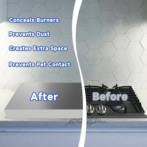 Stainless Steel Gas Stove Top Cover - Multi-Functional Noodle Board for 30x22 Inch Cooktop - Silver (Variation of THIS listing)
