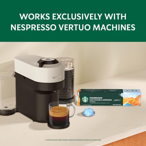 Coffee Pods for Nespresso Vertuo - Starbucks Iced Caramel Double Espresso, 30 Count