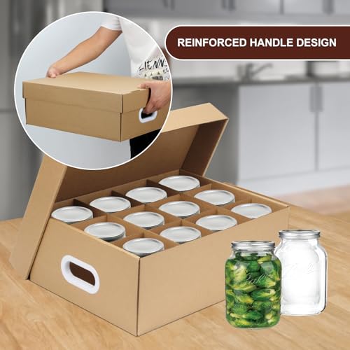 16 Oz Mason Jar Storage Boxes - Cardboard Pantry Organizer with Handles - 16.8 x 12.4 x 6 Inches (Variation: 16Oz-16.8 x 12.4 x 6 Inch / 6)