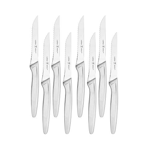 8-Piece Stainless Steel Razor-Sharp Steak Knife Set - Silver, German Engineered