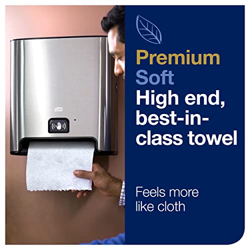 Premium Soft Hand Towel Roll - White-Blue Leaf, 6 Rolls x 575 ft, Eco-Friendly