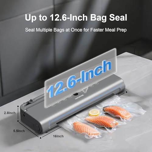Food Vacuum Sealer Machine with 50 Bags - Powerful Continuous Seal for Kitchen Storage