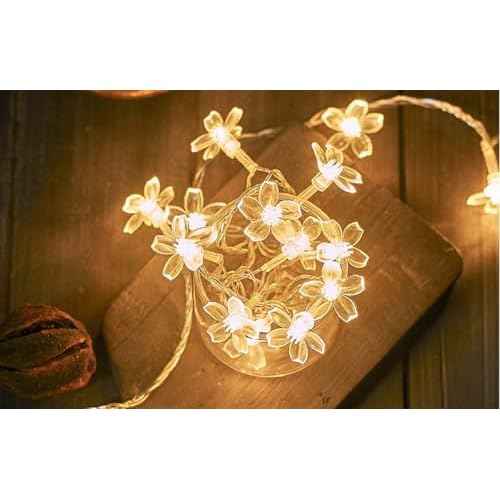 Flower String Lights, 20ft 40 LED USB Powered Cherry Blossom Fairy String Lights for Party Birthday Wedding Christmas Home Decoration