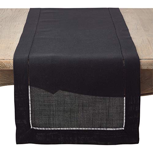 SARO LIFESTYLE Classic Hemstitch Table Runner - Elegant Everyday with