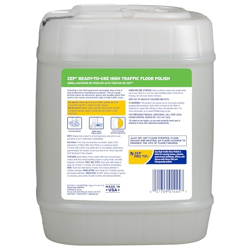 High Traffic Floor Polish - 5 Gallon Commercial Grade Floor Protection