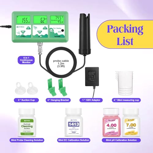 7-in-1 Hydroponic pH EC TDS ORP Monitor with WiFi & App Alerts