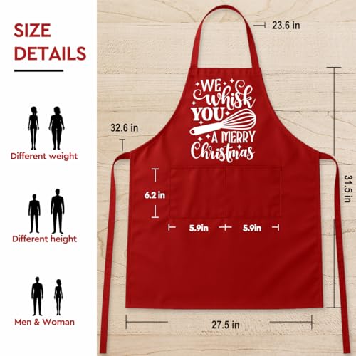 Funny Christmas Baking Apron for Women - Holiday Cooking Gift with Pockets