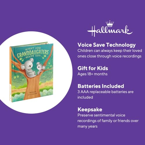 Recordable Children's Book - What Are Granddaughters Made Of? - Hardcover, Rhyming Story with Voice Message