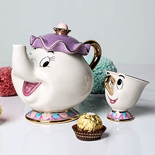 New Cartoon Beauty And The Beast Mrs Potts & Chip Teapot Mug - Variation B