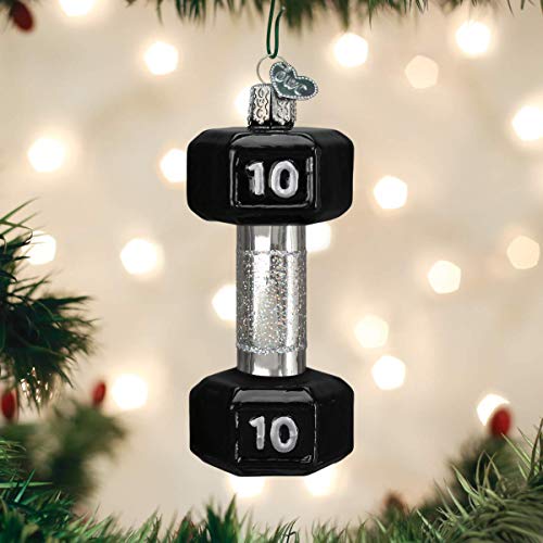 Old World Christmas Dumbbell Glass Ornament for Tree – Variation: Dumbbell