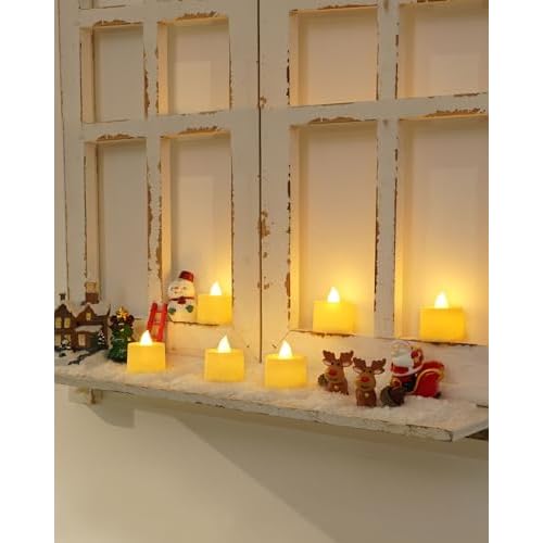 Amagic 12/24/50/100/150 Pack LED Tea Lights, Flameless Votive Candles, Battery Operated Tealights Candles for Halloween, Christmas, Home Decor, Wedding,Theme Party, Festival£¨12 Pack, Warm Ivory£©
