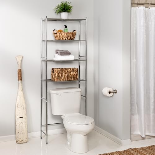 Honey-Can-Do Over-The-Toilet Bathroom Storage Shelf 4-Tier Steel Organizer