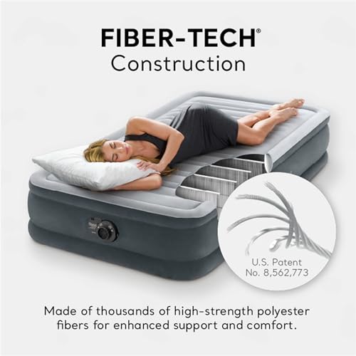 Twin Size Air Mattress with Built-In Pump - 13 Inch Dura-Beam Deluxe Bed Variation of THIS listing