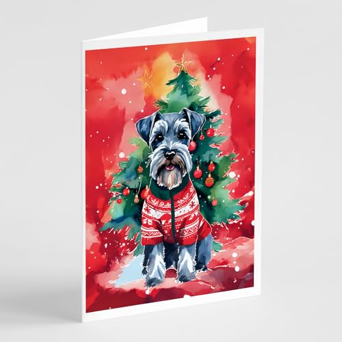 Schnauzer Christmas Greeting Cards Pack of 8 - Caroline's Treasures Breed-Specific Note Cards