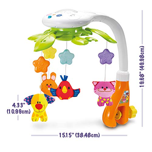 KiddoLab Baby Crib Mobile with Music Lights & Star Projector - Nursery Mobile for Newborns