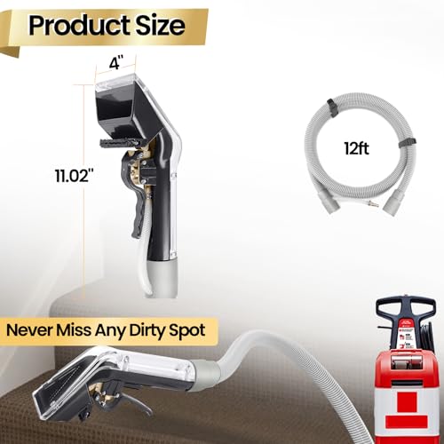 Universal Upholstery Cleaning Attachment with 12ft Hose for Carpet & Sofa Cleaning