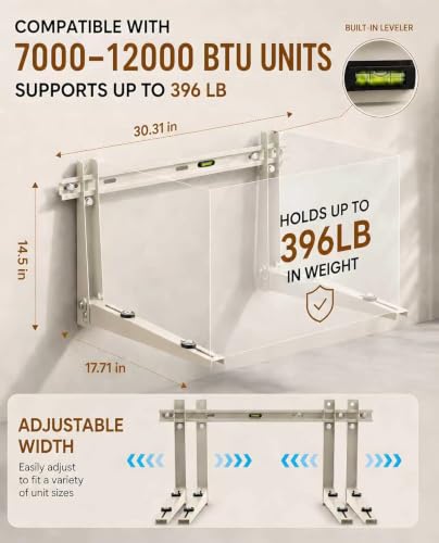 Heavy Duty Mini Split Wall Mount Bracket 396lb Support for 7000–12000 BTU AC