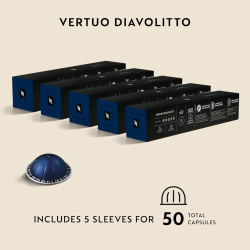 Nespresso Vertuo Diavolitto Dark Roast Coffee Pods - 50 Count Pack