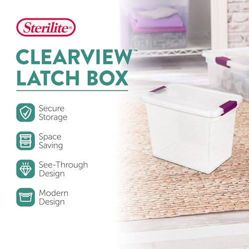 Sterilite ClearView Latch Storage Bins 27 Quart - 12 Pack