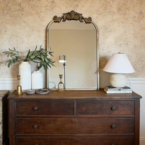 USHOWER Vintage Gold Mirror 24x36 Inch Antique Baroque Wall Mirror