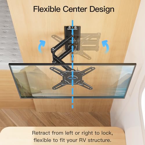 13-43 Inch Lockable RV TV Mount with Full Motion Swivel and Space Saving Design - Max 33lbs, VESA 200x200mm, for Camper, Motorhome, Truck - Variation: RV
