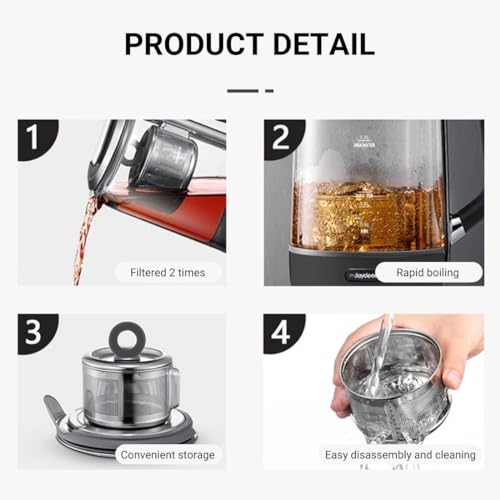 Joydeem 1.7L Electric Kettle with Auto Lift Tea Infuser & Temperature Control