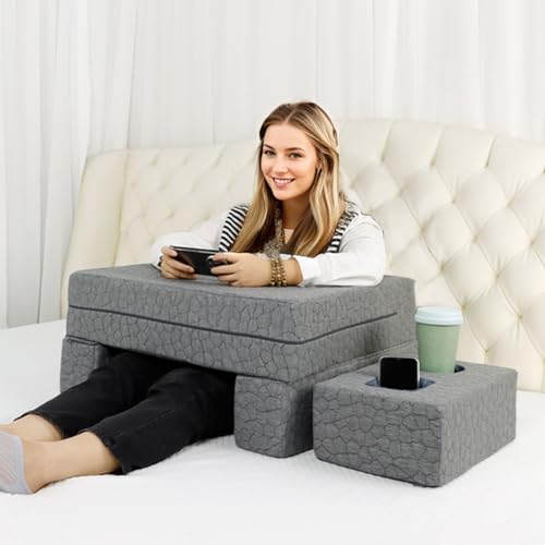 Reading & Gaming Pillow - Extra Large Memory Foam Lap Desk with Cup Holder & Arm Rests