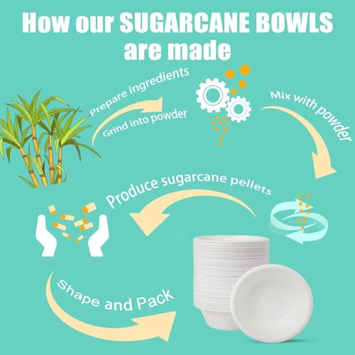 White Compostable Paper Bowls 12oz Bulk Pack of 500 - Eco-Friendly Disposable Dinnerware