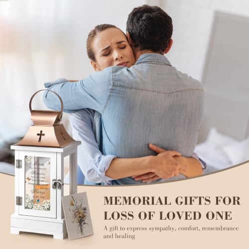 Memorial Lantern for Loss of Mom with Keepsake Drawer - Sympathy Gifts