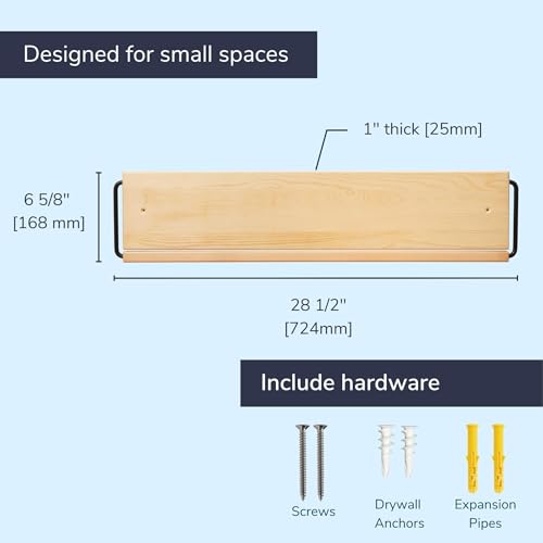 Wall Mounted Shoe Rack - 30-Inch Wide Wooden Slim Shoe Organizer Pack of 2