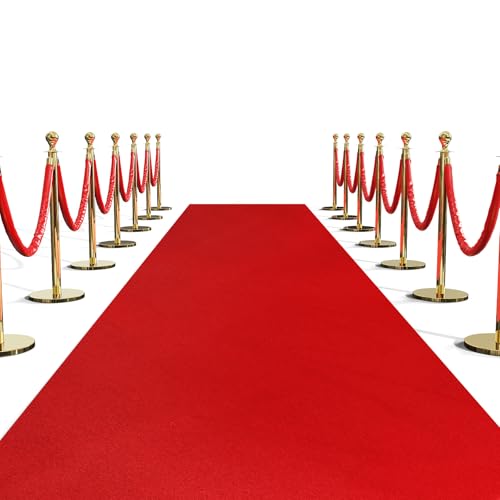4' x 30' Red Heavy-Duty Non-Slip Carpet Runner - Wedding & Event Aisle