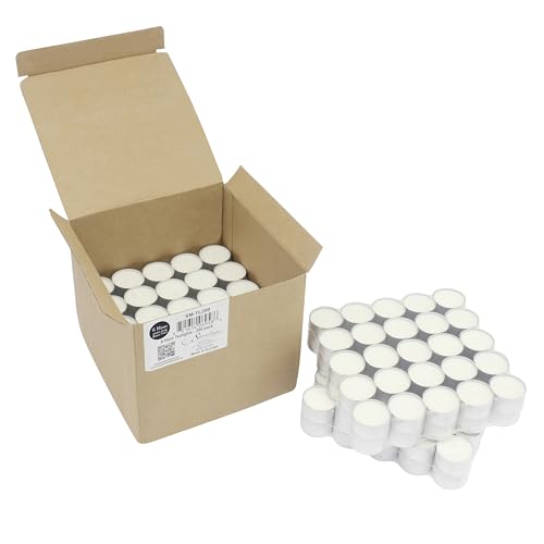 200 Pack Unscented Long Burning White Tealight Candles - Smokeless, 6-7 Hour Burn Time