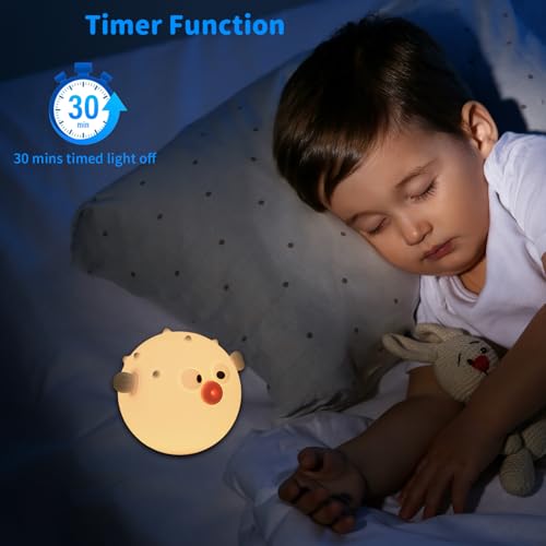 Anemonefish Night Light, Dimmable Nursery Fish Lamps, Super Squishy Silicone Touch Control RGB Night Lamp for Kids Adults, Used for Camping Party Room Decor(Anemonefish)