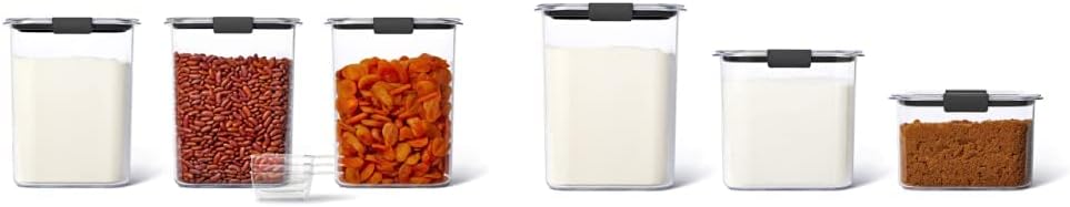 Rubbermaid Brilliance Airtight Food Storage Containers Set - BPA Free, 16 Cup, 12 Cup, 7.8 Cup