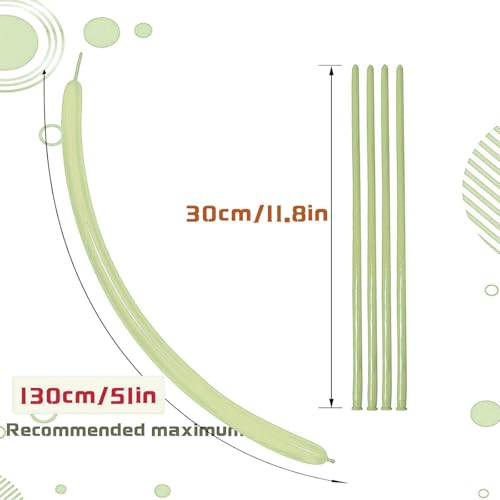 ZBYDNG Metallic Green Long Balloons Premium 260 Twisting Animals Magic Balloons for Birthday Kids Wedding Party Supply 100pcs