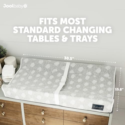 Jool Baby Gray Cloud Pattern Changing Pad with Washable Cover - Infant Diapering